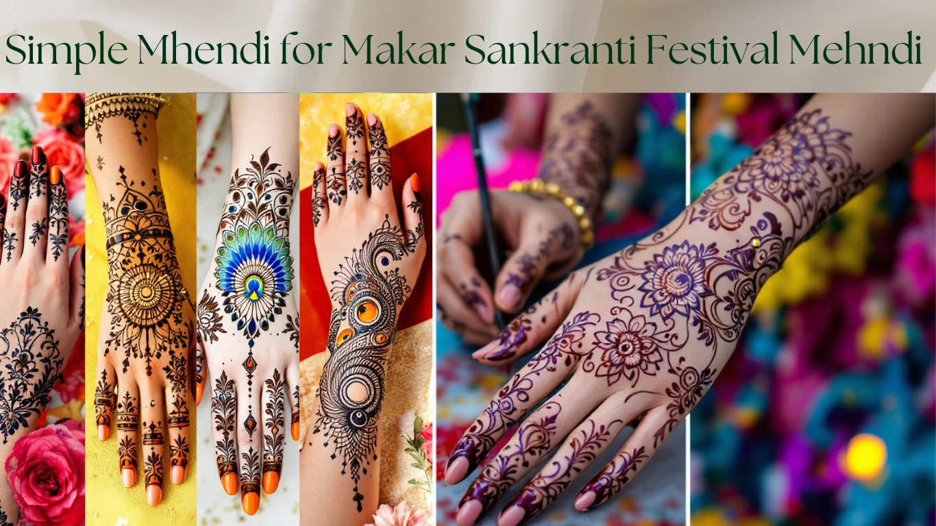 simple mhendi for makar sankranti festival easy makar sankranti mehandi design 1